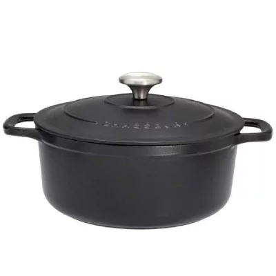 CHASSEUR Cocotte ronde en fonte &eacute;maill&eacute;e 18cm noire sublime  puc471801
