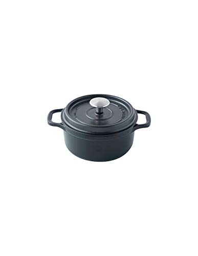 INVICTA Cocotte ronde en fonte &eacute;maill&eacute;e 28cm noir mat  - puv402281