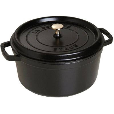 STAUB Cocotte ronde en fonte &eacute;maill&eacute;e 28cm noir mat -  - 1102825