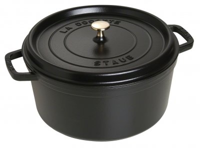 STAUB Cocotte ronde en fonte &eacute;maill&eacute;e 30cm noir - 1103025 1103025
