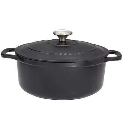 CHASSEUR Cocotte ronde en fonte &eacute;maill&eacute;e 32cm noir  - puc473201 -