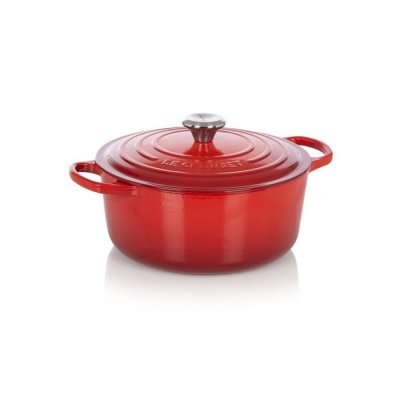 LE CREUSET Cocotte ronde fonte &eacute;maill&eacute;e cerise &Oslash;26 cm 5,3 l Rouge 
