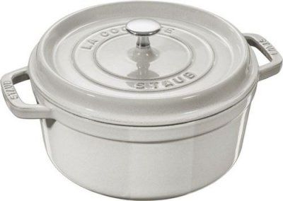 STAUB Cocotte ronde truffe blanche fonte 28 cm Blanc 