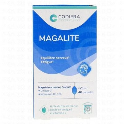 CODIFRA  Magalite Gestion du Stress Magn&eacute;sium Marin 40 capsules