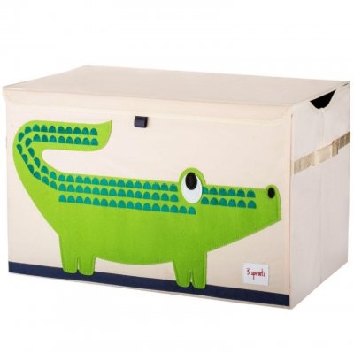 3 SPROUTS Coffre &agrave; jouets mes animaux pr&eacute;f&eacute;r&eacute;s crocodile