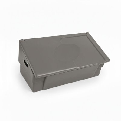 PLAST UP ROTOMOULAGE Coffre de jardin 100L pour stockage et RANGEMENT-Gris-45cm - Gris
