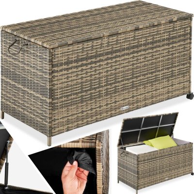 TECTAKE Coffre de jardin Caisse de rangement pour coussins avec Cadre en