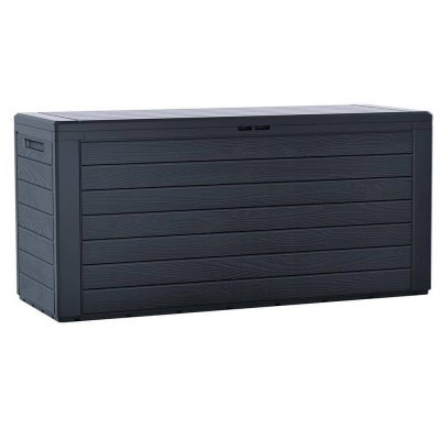 VOUNOT Coffre de rangement exterieur 280l en pp 116x44x55cm style bois anthracite