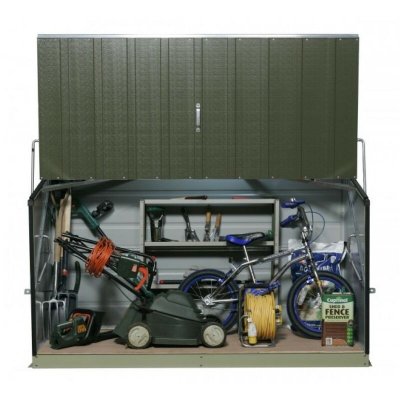 TRIMETALS Coffre de rangement m&eacute;tal 1500L vert - 1,51m&sup2; utile - Storeguard