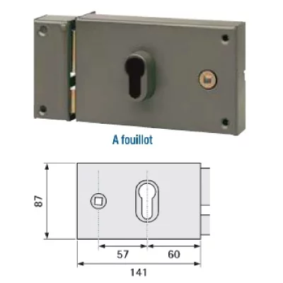 VACHETTE Coffre horizontal pour cylindre profil europ&eacute;en ASSA ABLOY AUBE ANJOU (EX ) 7416 - MD