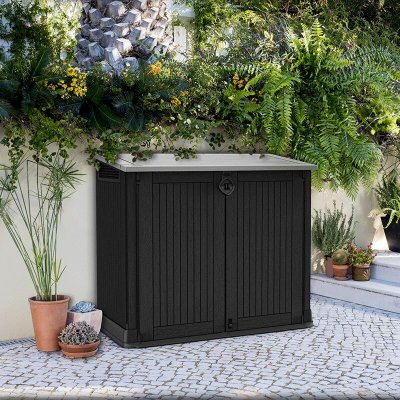 KETER Coffre jardin en r&eacute;sine ""Caracas"" - 880L - 132 x 71.5 x 113.5 cm - Noir