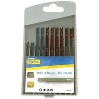 TIVOLY Coffret 10 lames scie sauteuse - bois et m&eacute;tal - sans monture &agrave; vis