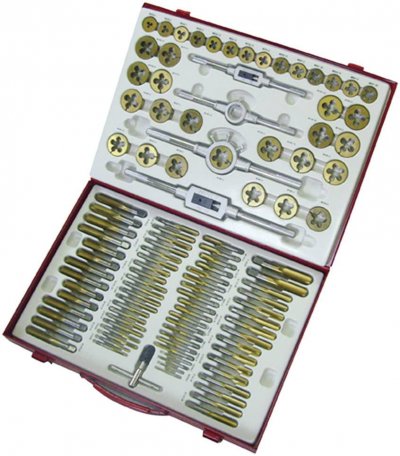 HOLZMANN Coffret 110 tarauds et fili&egrave;res m&eacute;triques hss TiN - GBM110TIN 