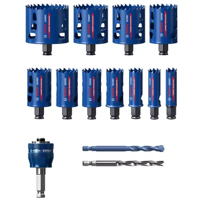 BOSCH Coffret 14 Scies Tr&eacute;pans 20/22/25/32/35/40/44/51/60/64/76