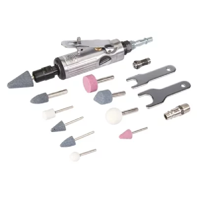 SILVERLINE Coffret 15 pi&egrave;ces meuleuse pneumatique &agrave; matrice - 160 mm