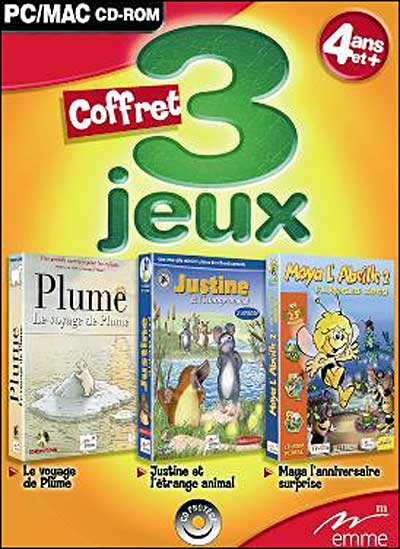 Coffret 3 Jeux : Justine Et L'&eacute;trange Animal + Le Voyage De Plume + Maya L'abeille Pc