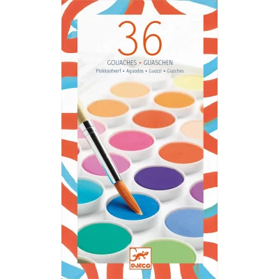 DJCO Coffret 36 pastilles de gouaches Djeco