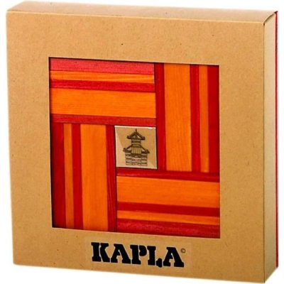 KAPLA Coffret 40 planchettes rouges et orange avec livre d'art