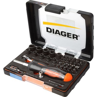 DIAGER Coffret 45 pcs embouts de vissage TORSION + douilles + tounevis