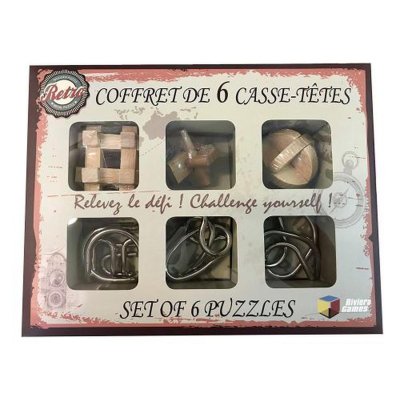 RIVIERA GAMES Coffret 6 casse-tete  en bois et m&eacute;tal