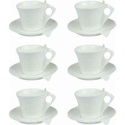 TABLE PASSION Coffret 6 paires tasses expresso Libra en porcelaine blanche 10cl