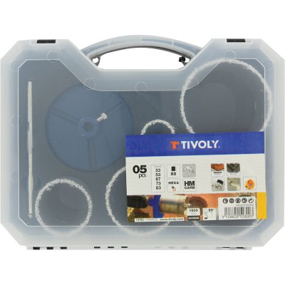 TIVOLY Coffret 6pcs Scie Cloche hm D33-83mm pour B&eacute;ton Brique - 