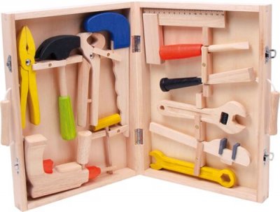 SMALL FOOT Coffret &agrave; outils de qualit&eacute; - 12 outils en bois
