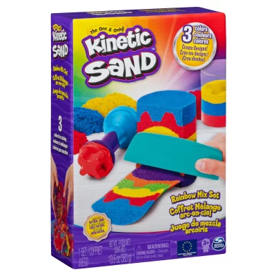 SPIN MASTER Coffret Arc-En-Ciel 390 G + 6 Accessoires Kinetic Sand