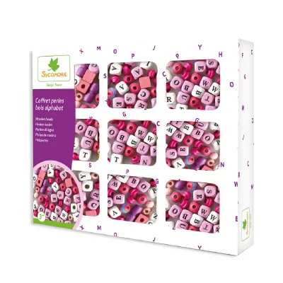 AU SYCOMORE Coffret  Perles Bois Alphabet