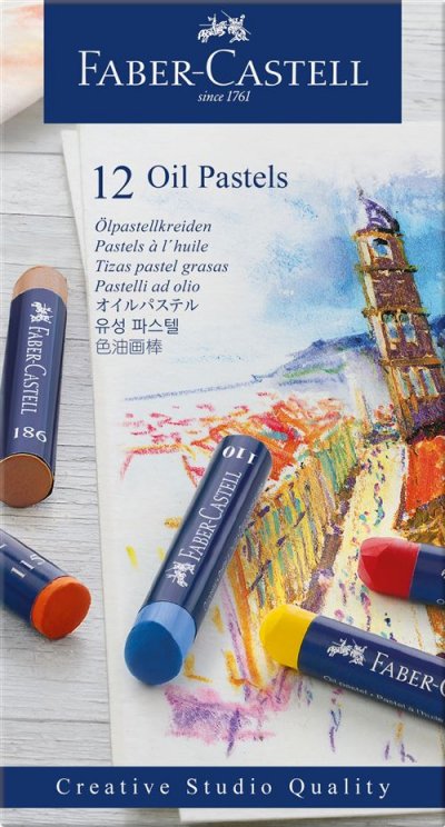 FABER CASTELL Coffret cartonn&eacute; 12 pastels &agrave; l&rsquo;huile Faber-Castell Goldfaber