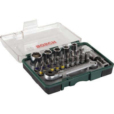 BOSCH Coffret cl&eacute; &agrave; cliquet  27 pi&egrave;ces