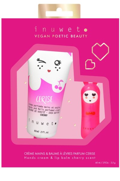 INUWET (IN UNICORN WE TRUST) Coffret cr&egrave;me mains & baume &agrave; l&egrave;vres cerise - 