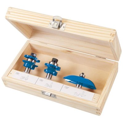 SILVERLINE Coffret de 3 fraises carbure de tungst&egrave;ne pour portes &agrave; panneaux - 1/2