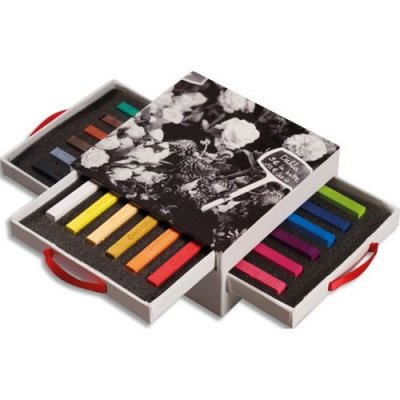 LEFRANC BOURGEOIS Coffret de 3 tiroirs de 18 carr&eacute;s - Couleurs vari&eacute;es