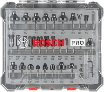 BOSCH Coffret de 30 fraises mixtes &agrave; queue de 6 mm  - 2607017474