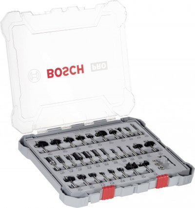 BOSCH Coffret de 30 fraises mixtes &agrave; queue de 8 mm  - 2607017475
