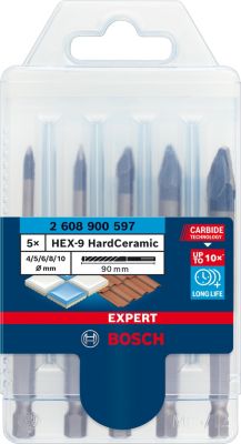 BOSCH Coffret de 5 forets Hard Ceramic HEX-9 mixtes EXPERT - 2608900597
