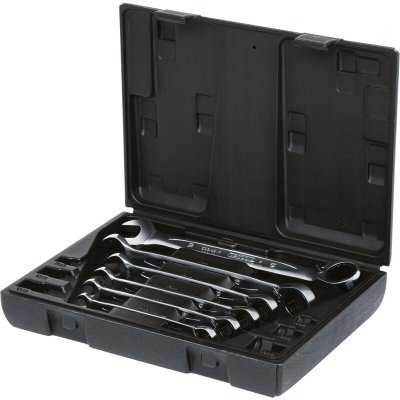 KS TOOLS Coffret de 6 cl&eacute;s mixtes - Cliquet r&eacute;versible GEAR-plus - 503.4646