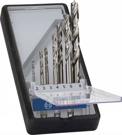 BOSCH Coffret de 7 m&egrave;ches &agrave; bois h&eacute;licoidales 1/4'' - 2607019923