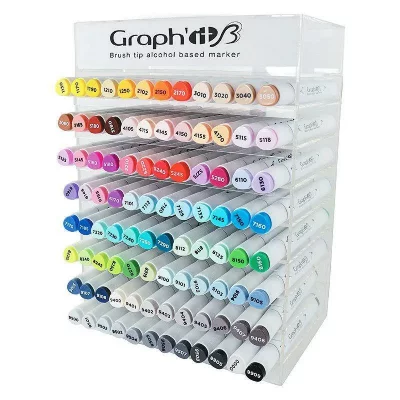 GRAPH IT Coffret de 96 marqueurs &agrave; alcool GRAPH'IT Brush &amp  Extra fin