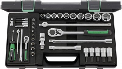 STAHLWILLE Coffret de douilles 1/4""+1/2""38 pi&egrave;ces 40/52/27/11