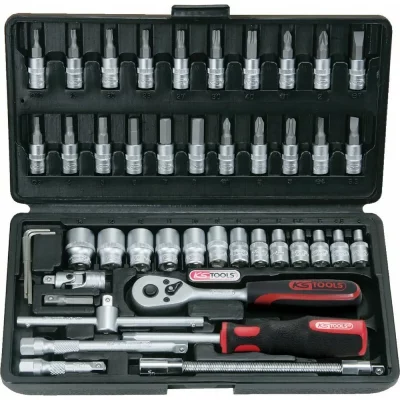 KS TOOLS Coffret de douilles m&eacute;triques 6 pans - Jeu de 46 pi&egrave;ces