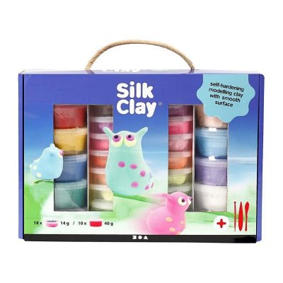 CREOTIME Coffret de modelage silk clay - couleurs assorties - 31 pcs 601716