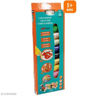PEBEO Coffret de peinture pour stickers Arti'stick P&eacute;b&eacute;o - 12 x 20 ml