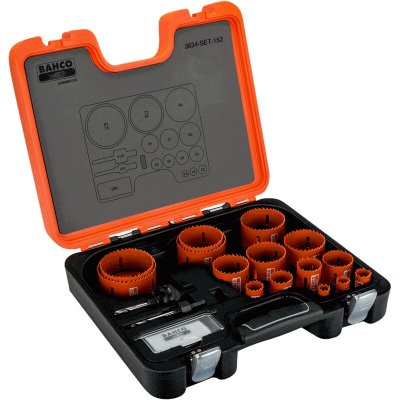 BAHCO Coffret de scies tr&eacute;pans bim&eacute;tal Sandflex 19 &agrave; 79 mm, 13 pcs 3834-SET-53