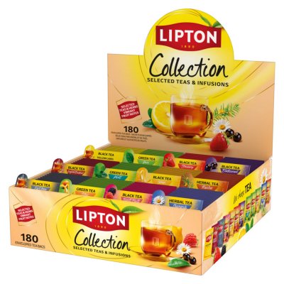 LIPTON Coffret de Th&eacute;s et Infusions  12 vari&eacute;t&eacute;s - 180 sachets