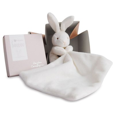 DOUDOU ET COMPAGNIE Coffret doudou mouchoir lapin (10 cm) 