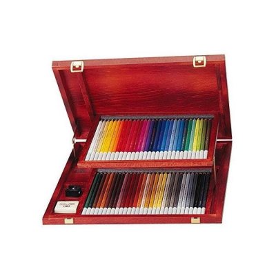 STABILO Coffret En Bois De Crayons De Couleur Fusain Pastel  - Carbothello - 60 Pi&egrave;ces 