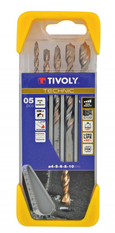 TIVOLY Coffret forets b&eacute;ton Technic SLR  - Diam&egrave;tre 4 &agrave; 10 mm