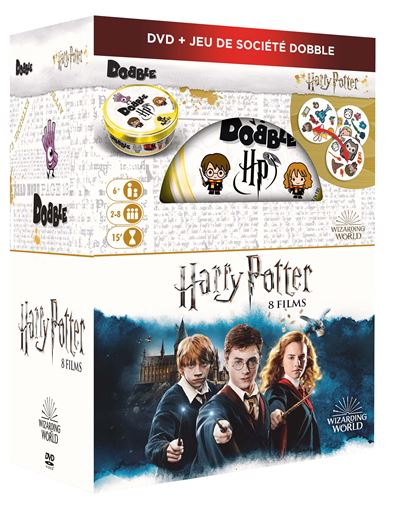 WBS Coffret int&eacute;grale Harry Potter DVD + Jeu de Soci&eacute;t&eacute; Dobble
